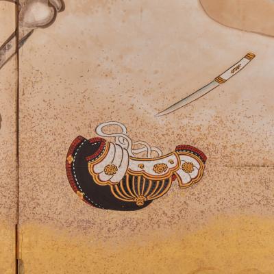 Japanese Six Panel Screen Battle of Uji Bridge Left Screen 