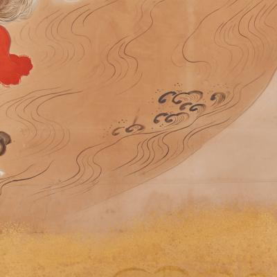 Japanese Six Panel Screen Battle of Uji Bridge Right Screen 