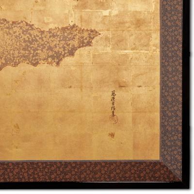 Japanese Six Panel Screen Battle of Uji Bridge Right Screen 