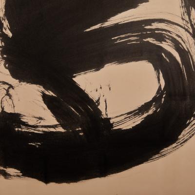 Japanese Six Panel Screen Calligraphy reads Flying Dragon