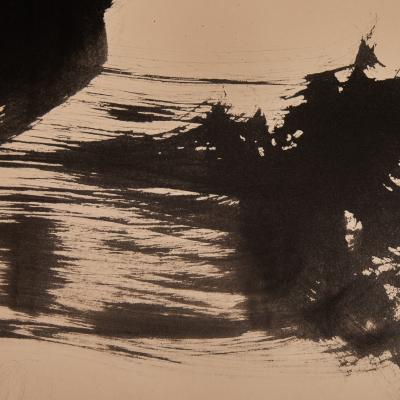 Japanese Six Panel Screen Calligraphy reads Flying Dragon