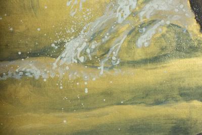 Japanese Six Panel Screen Craggy Coastal Landscape