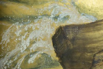 Japanese Six Panel Screen Craggy Coastal Landscape