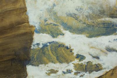 Japanese Six Panel Screen Craggy Coastal Landscape