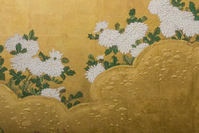 Japanese Six Panel Screen Fall Into Winter Landscape