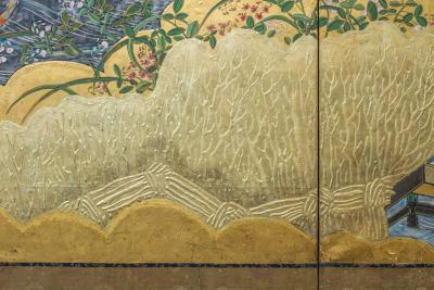 Japanese Six Panel Screen Fall Into Winter Landscape