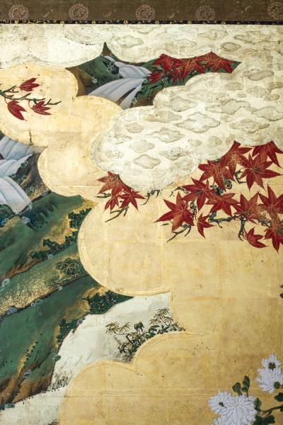 Japanese Six Panel Screen Fall Into Winter Landscape