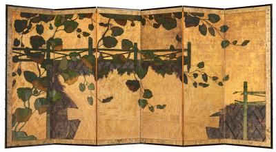 Japanese Six Panel Screen Golden Harvest