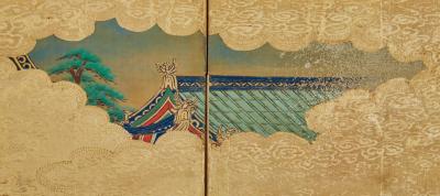 Japanese Six Panel Screen Hina matsuri Doll Festival Screen 