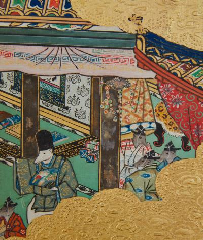 Japanese Six Panel Screen Hina matsuri Doll Festival Screen 