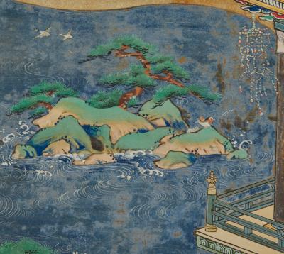 Japanese Six Panel Screen Hina matsuri Doll Festival Screen 