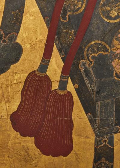 Japanese Six Panel Screen Imperial Cart Gosho guruma 