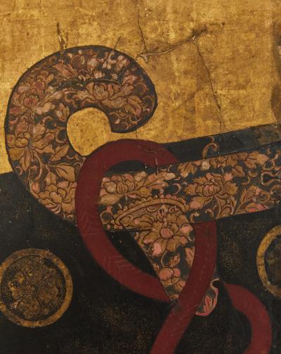 Japanese Six Panel Screen Imperial Cart Gosho guruma 