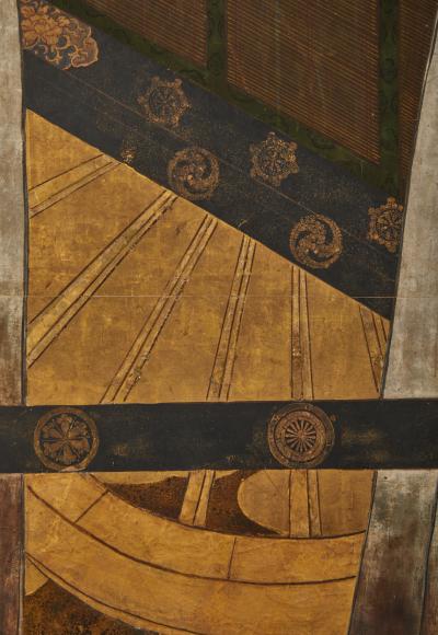 Japanese Six Panel Screen Imperial Cart Gosho guruma 