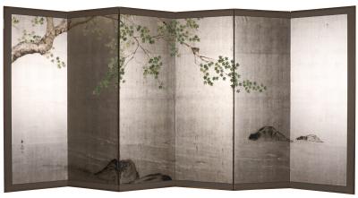 Japanese Six Panel Screen Maple Over Water