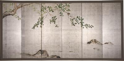 Japanese Six Panel Screen Maple Over Water