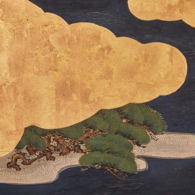 Japanese Six Panel Screen Matsushima Pine Tree Island