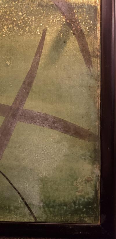 Japanese Six Panel Screen Moon Rising Over the Plains of Musashino