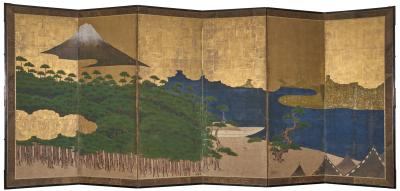 Japanese Six Panel Screen Mount Fuji