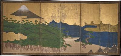 Japanese Six Panel Screen Mount Fuji