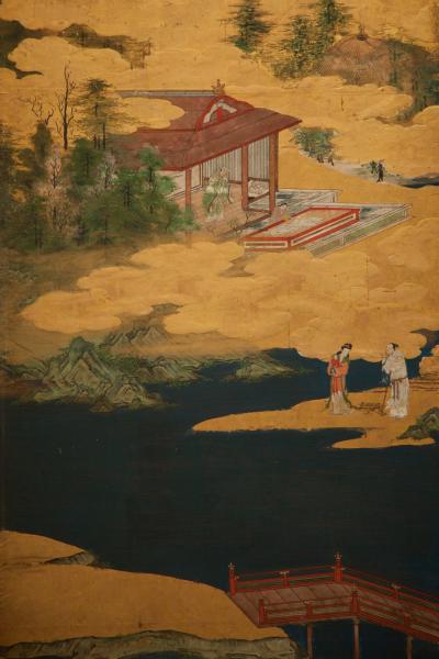 Japanese Six Panel Screen Nijushi ko The Twenty Four Paragons of Filial Piety 