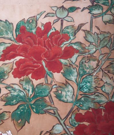 Japanese Six Panel Screen Peonies