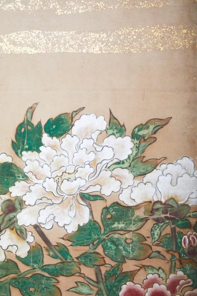 Japanese Six Panel Screen Peonies