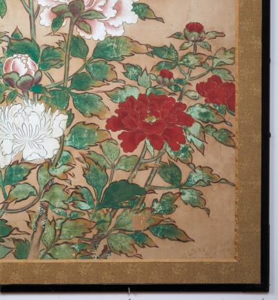 Japanese Six Panel Screen Peonies