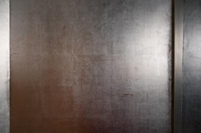 Japanese Six Panel Screen Plain Silver Leaf on Paper