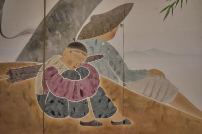 Japanese Six Panel Screen Resting Under Willow