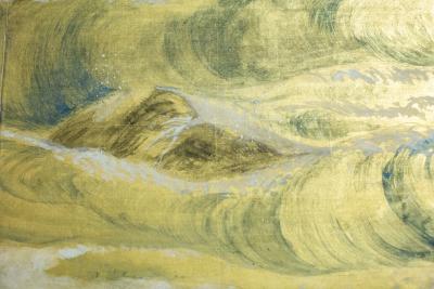 Japanese Six Panel Screen Rocks and Waves in a Coastal Landscape