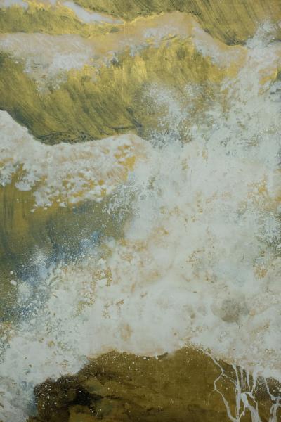 Japanese Six Panel Screen Rocks and Waves in a Coastal Landscape