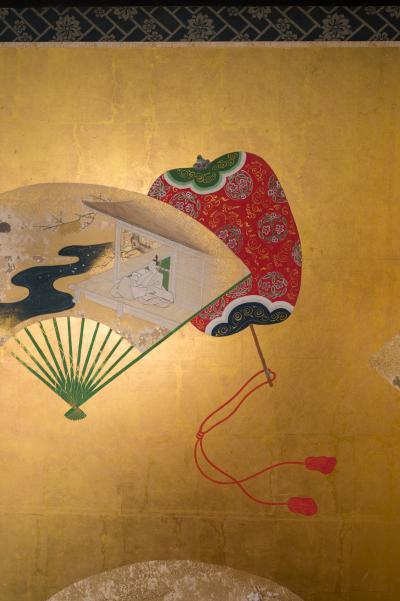 Japanese Six Panel Screen Scattered Fans