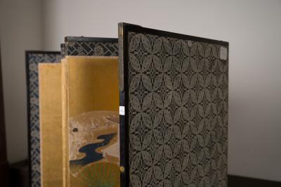 Japanese Six Panel Screen Scattered Fans