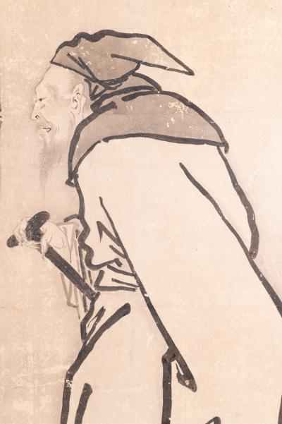 Japanese Six Panel Screen Scholars in a Bamboo Forest