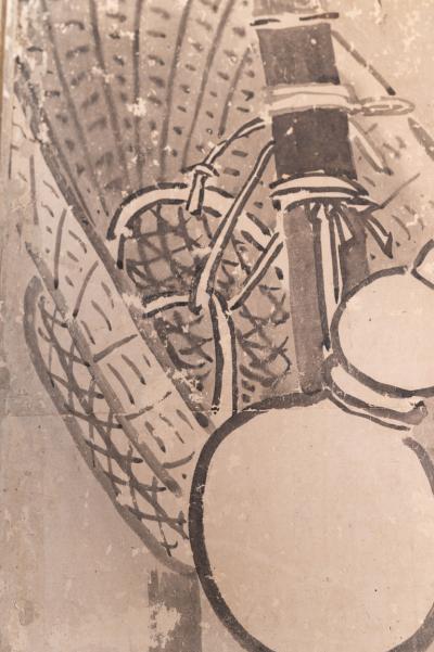 Japanese Six Panel Screen Scholars in a Bamboo Forest