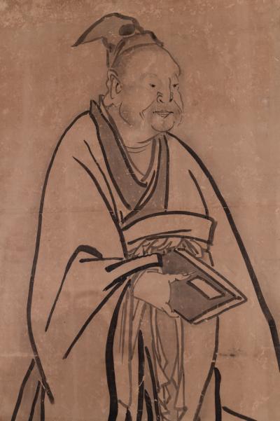 Japanese Six Panel Screen Scholars in a Bamboo Forest