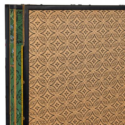 Japanese Six Panel Screen Sudare and Wisteria