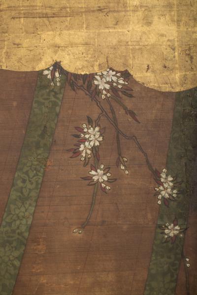 Japanese Six Panel Screen Sudare in Garden with Breezes