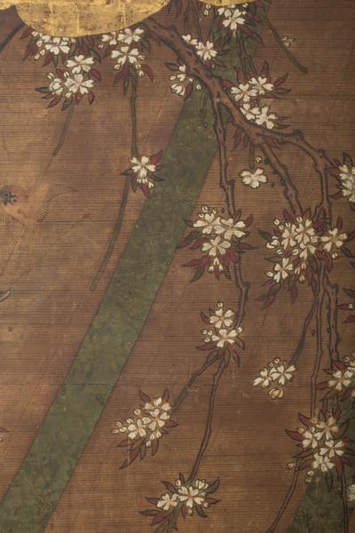 Japanese Six Panel Screen Sudare in Garden with Breezes