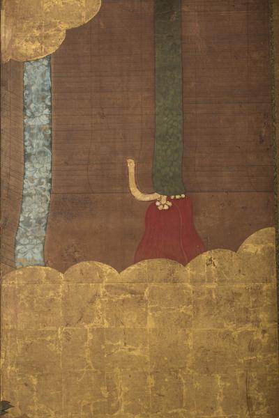 Japanese Six Panel Screen Sudare in Garden with Breezes