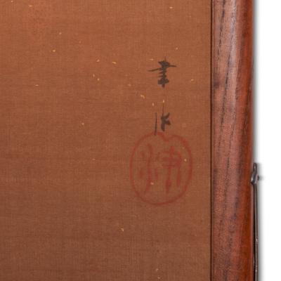 Japanese Six Panel Screen The Burning of Nanto Temple