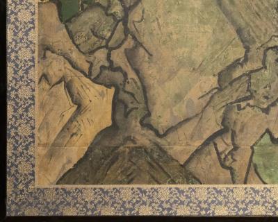 Japanese Six Panel Screen Tiger and Leopard in a Bamboo Grove