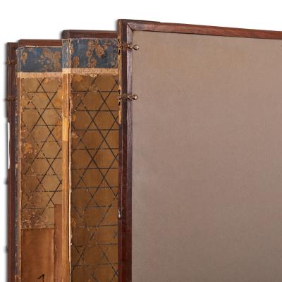 Japanese Six Panel Screen Waka Poems on Basketry Design