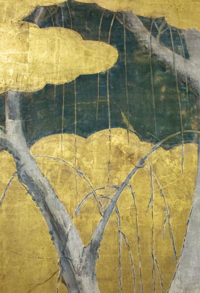 Japanese Six Panel Screen Winter Into Spring