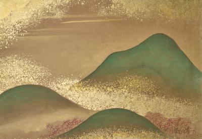 Japanese Six Panel Screen Winter into Spring