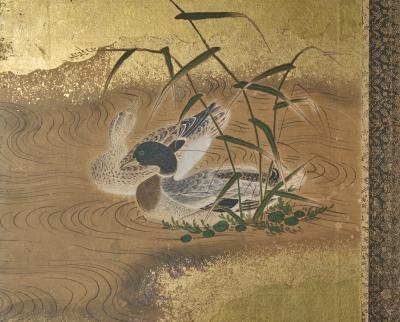 Japanese Six Panel Screen Winter into Spring