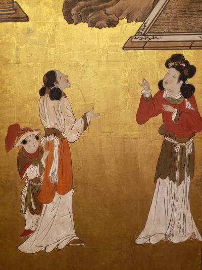Japanese Six Panel Screen Women of the Court in the Garden
