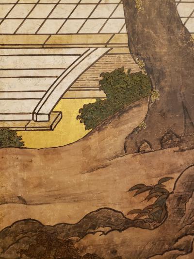 Japanese Six Panel Screen Women of the Court in the Garden
