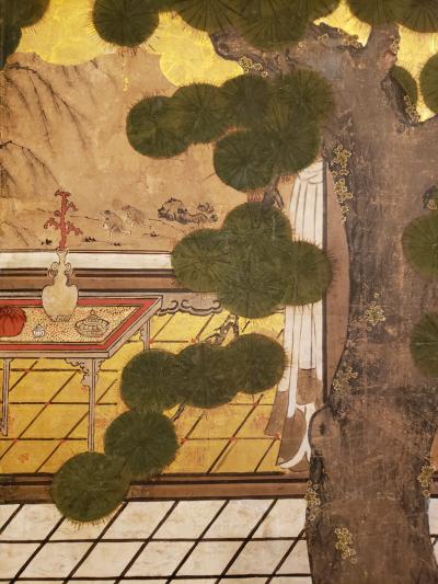 Japanese Six Panel Screen Women of the Court in the Garden